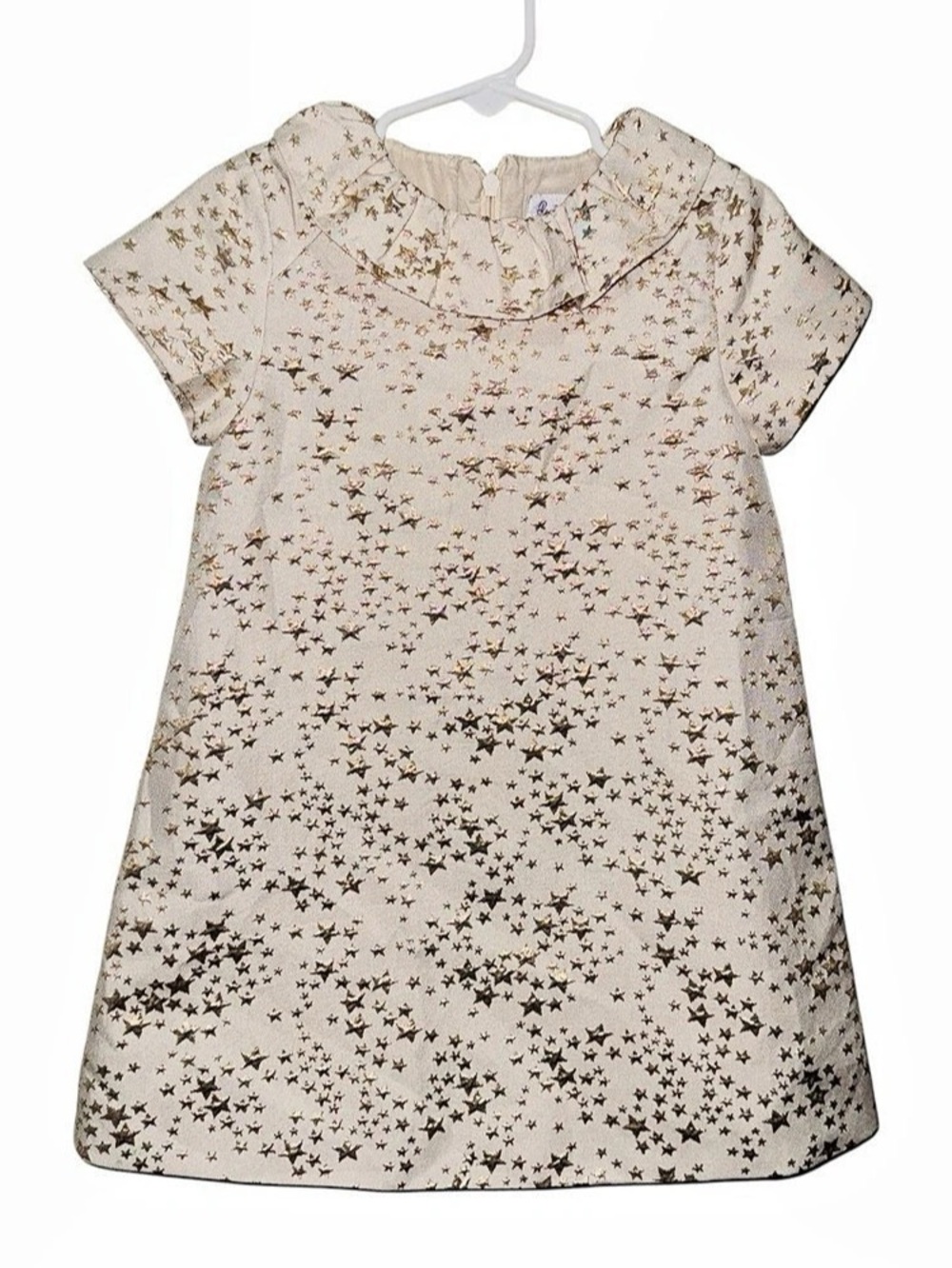 Rachel Riley Girls Gold Star Jacquard Dress Size 4Y